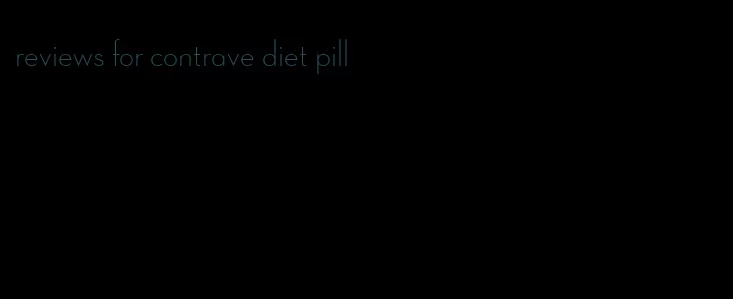 reviews for contrave diet pill