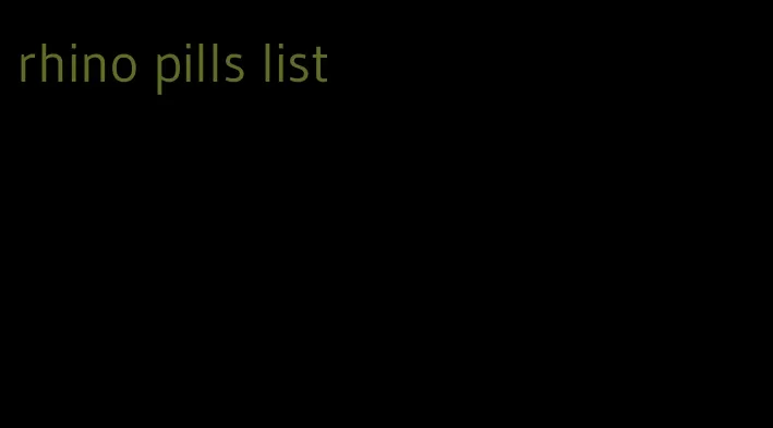 rhino pills list