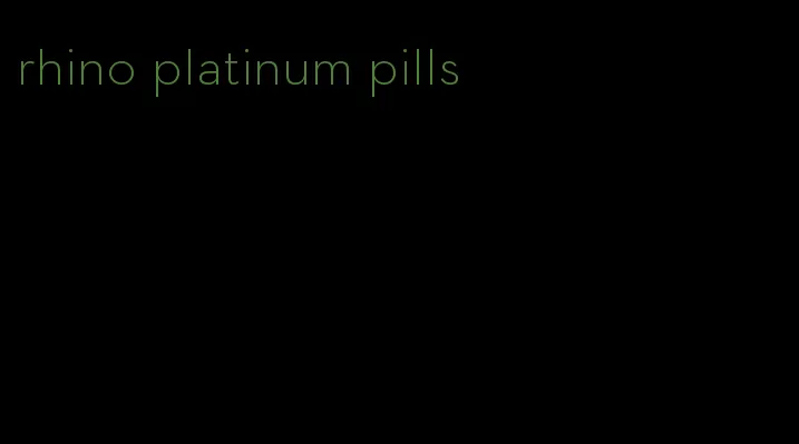 rhino platinum pills