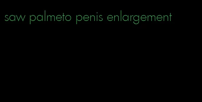 saw palmeto penis enlargement