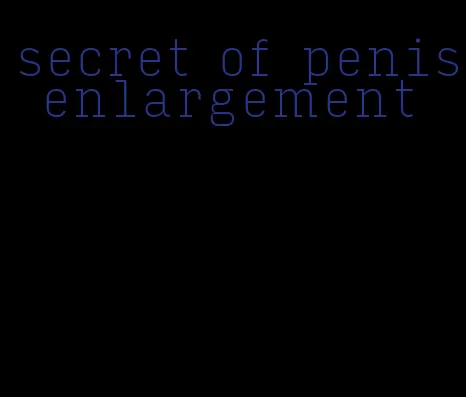 secret of penis enlargement