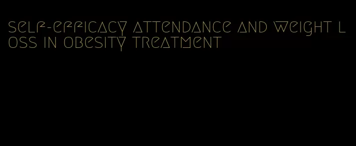 self-efficacy attendance and weight loss in obesity treatment