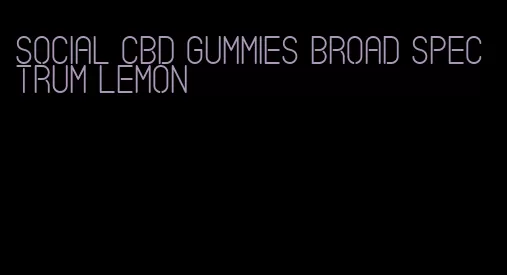 social cbd gummies broad spectrum lemon