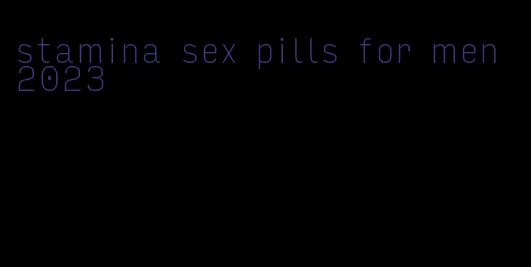 stamina sex pills for men 2023