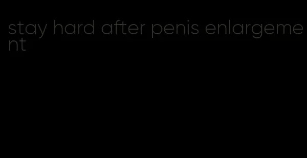 stay hard after penis enlargement