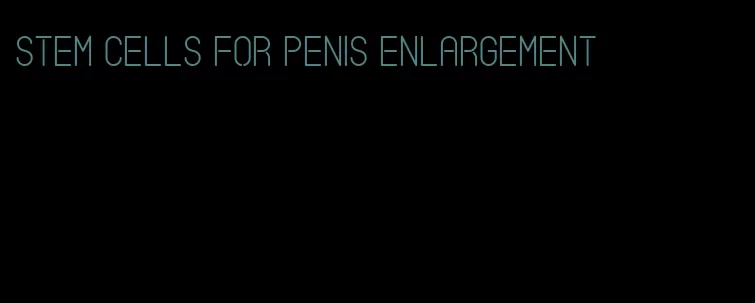 stem cells for penis enlargement