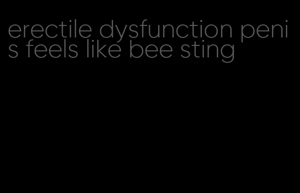 erectile dysfunction penis feels like bee sting