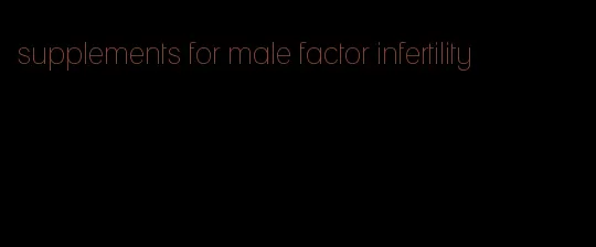 supplements for male factor infertility