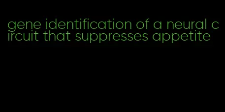 gene identification of a neural circuit that suppresses appetite