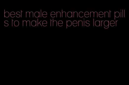 best male enhancement pills to make the penis larger