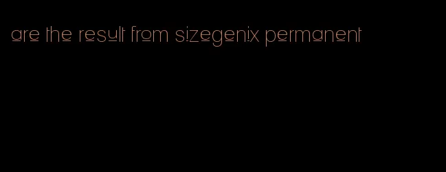 are the result from sizegenix permanent