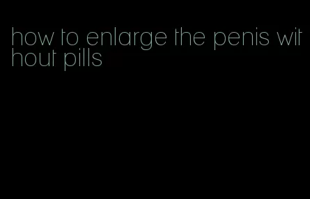 how to enlarge the penis without pills