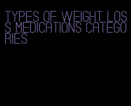 types of weight loss medications categories