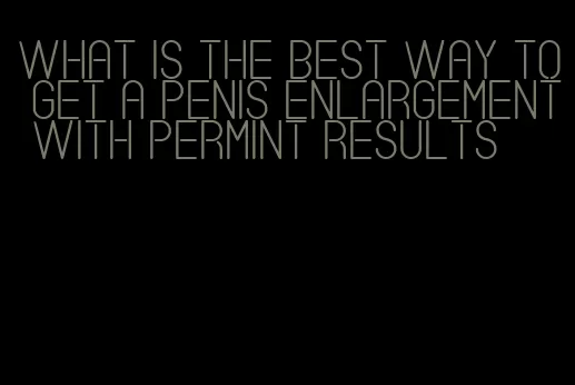 what is the best way to get a penis enlargement with permint results