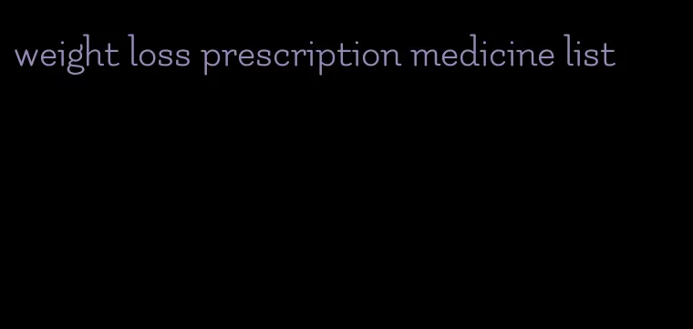 weight loss prescription medicine list