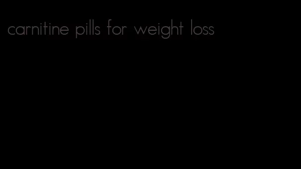 carnitine pills for weight loss