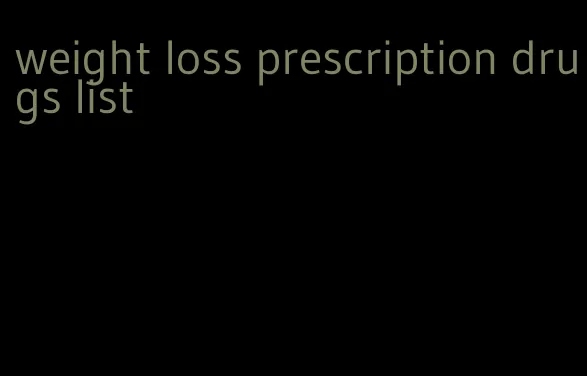 weight loss prescription drugs list