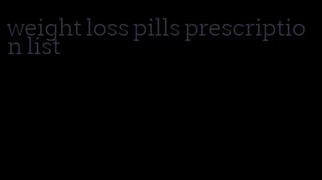 weight loss pills prescription list