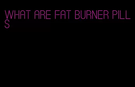 what are fat burner pills