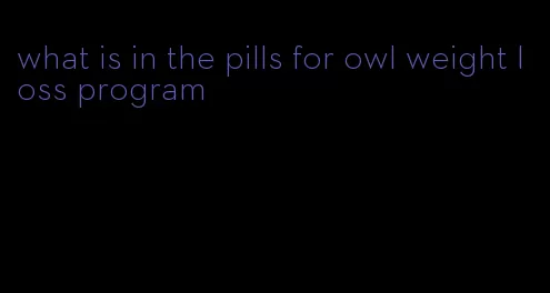 what is in the pills for owl weight loss program