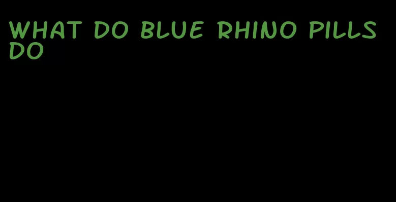 what do blue rhino pills do