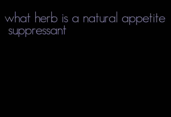 what herb is a natural appetite suppressant