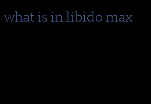 what is in libido max