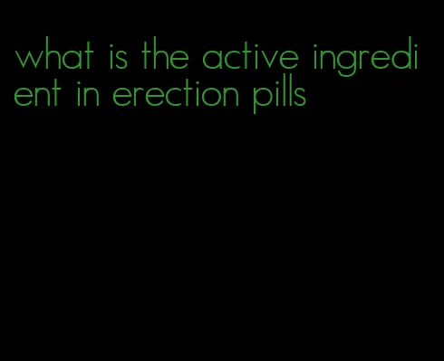 what is the active ingredient in erection pills