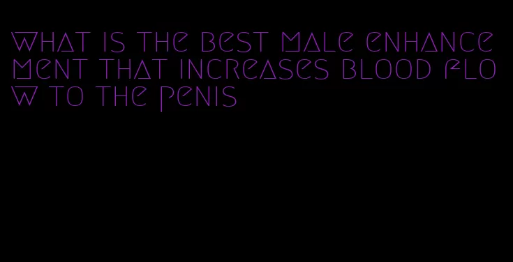 what is the best male enhancement that increases blood flow to the penis