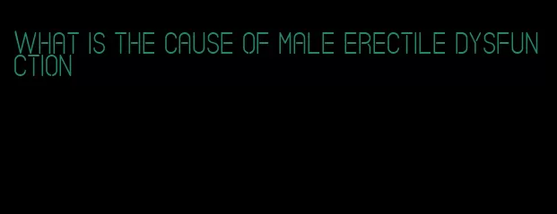 what is the cause of male erectile dysfunction