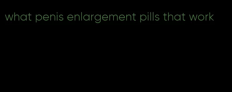 what penis enlargement pills that work