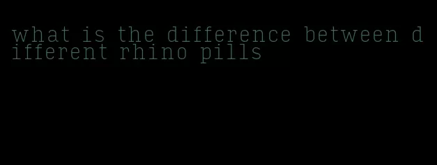 what is the difference between different rhino pills