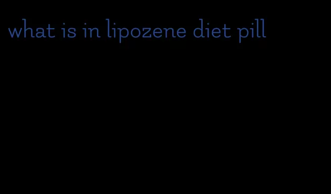 what is in lipozene diet pill