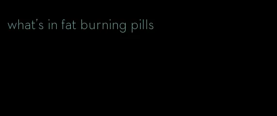 what's in fat burning pills