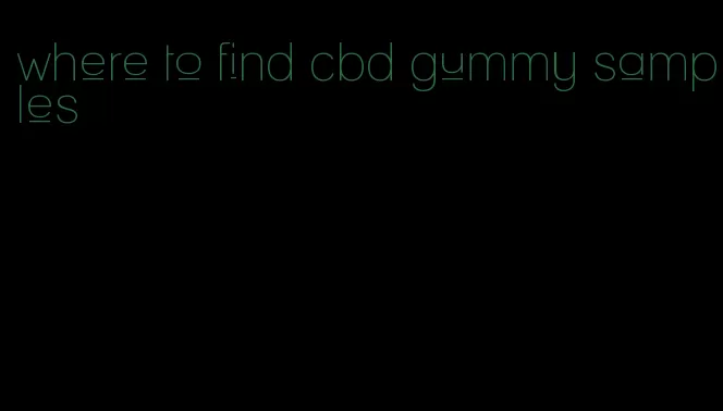 where to find cbd gummy samples