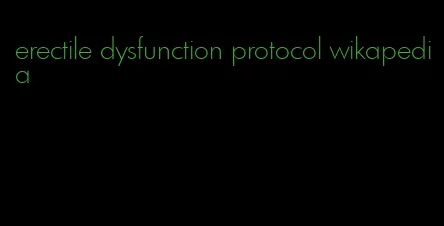 erectile dysfunction protocol wikapedia