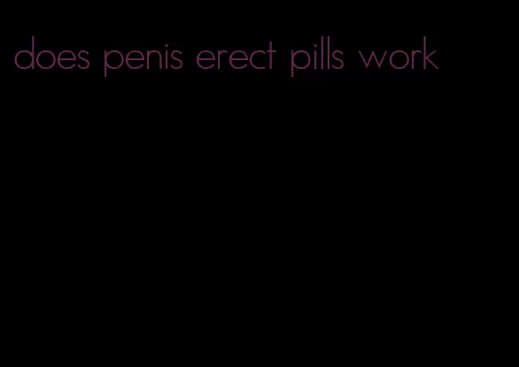 does penis erect pills work