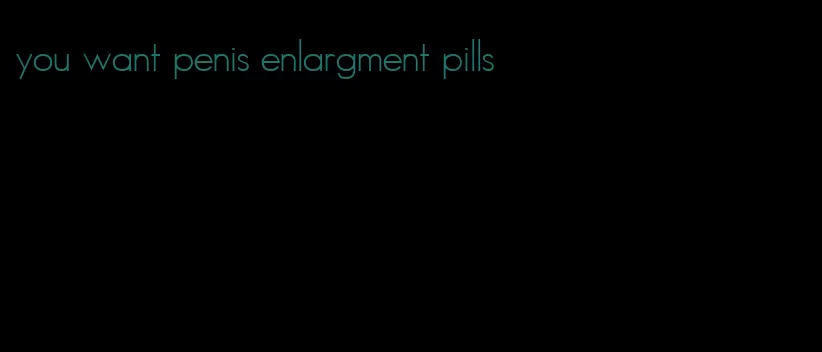 you want penis enlargment pills